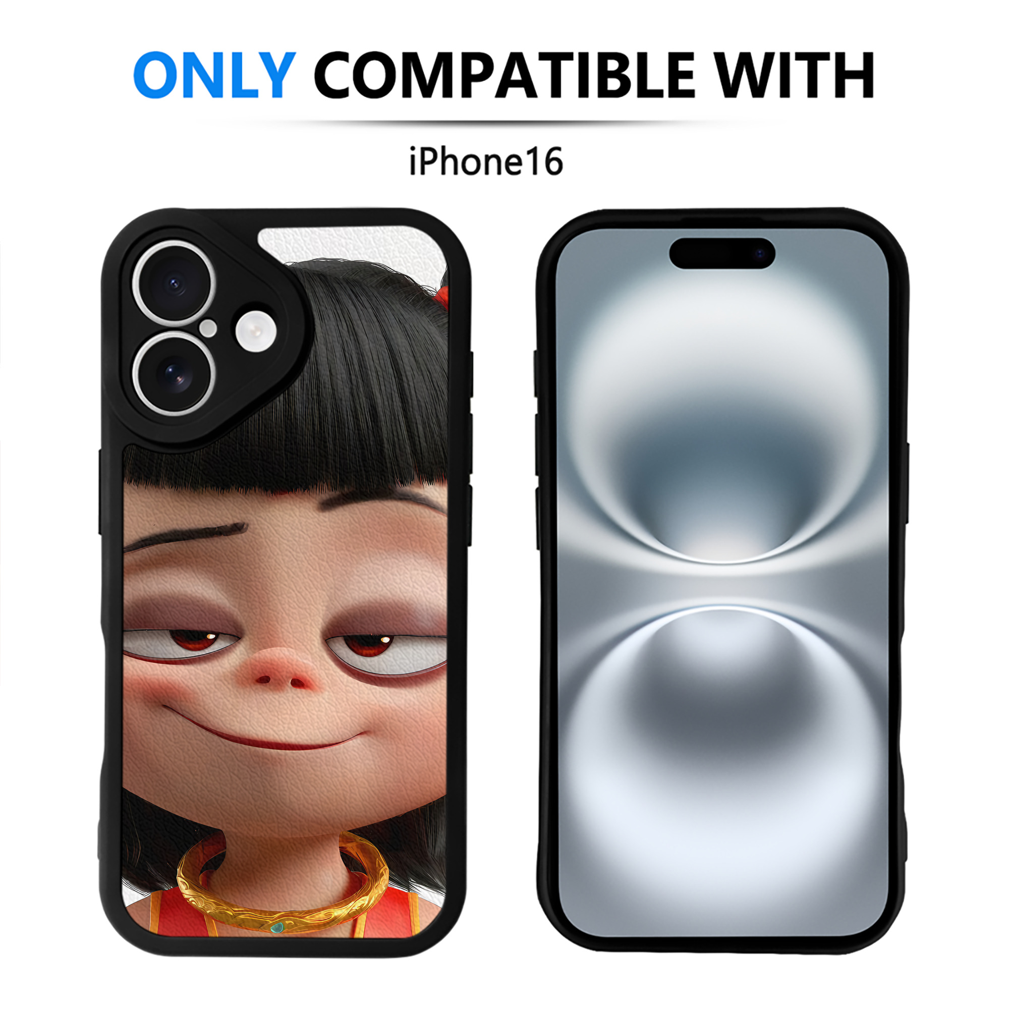 （画像用） Ne Zha 2 ナタ 魔童の大暴れ 【iPhone 16シリーズ対応】シリコンスマホケース（レザー調） 材質：シリコン